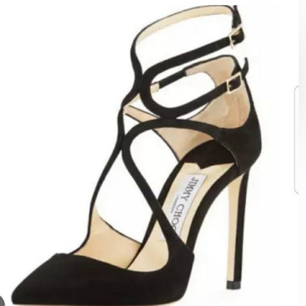 Jimmy Choo Lancer 100 Black Pointy toe pump